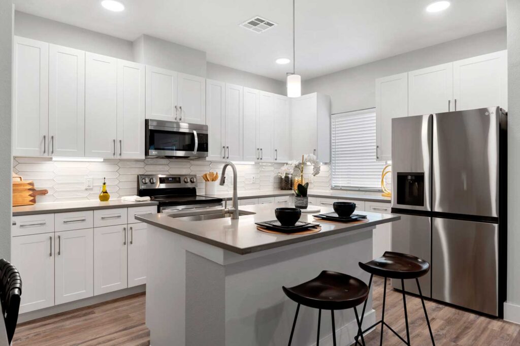 Villas at Birnham Woods; Two, Three and Four Bedroom Townhomes in Spring, TX near Houston, Tomball, Conroe, and The Woodlands; Pet-friendly luxury apartment community.